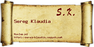 Sereg Klaudia névjegykártya